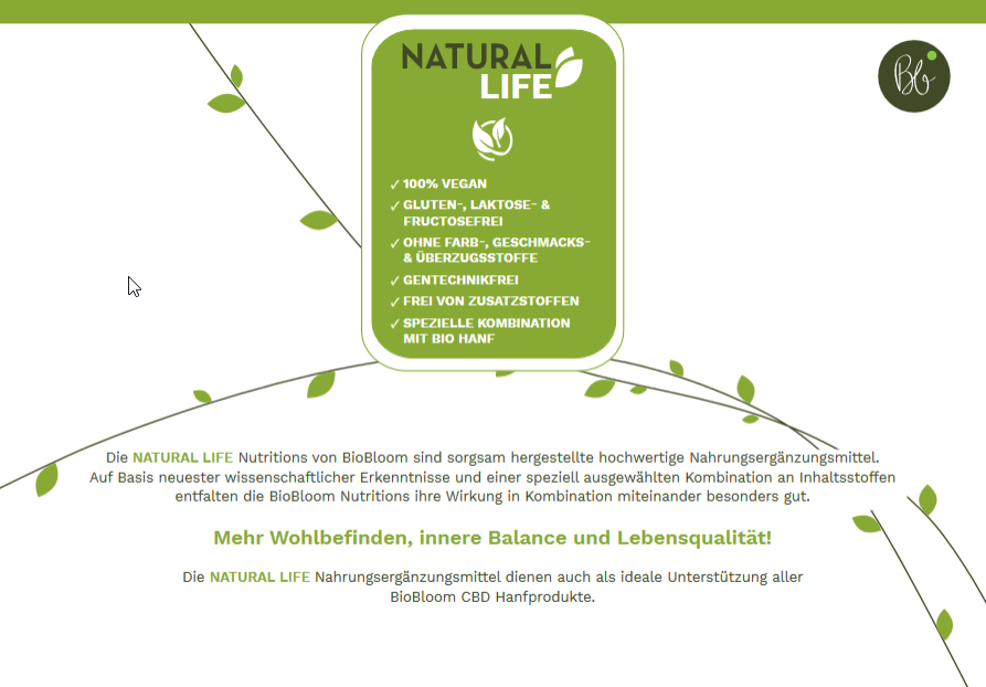 BIOBLOM NATURAL LIFE Nutritions (Nahrungsergänzungsmittel) von BIOBLOM
