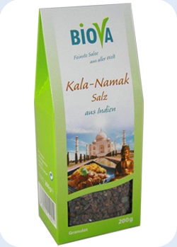 200 g Biova Kala Namak Salz aus Indien, Granulat