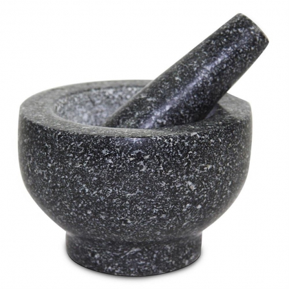 Granit Mörser mit Stößel Stampfer 2 kg. Gewürze Kräuter zerklein
